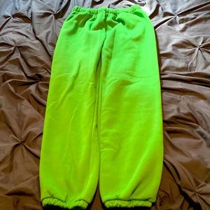 Green sweatpants comfortable and they're medium